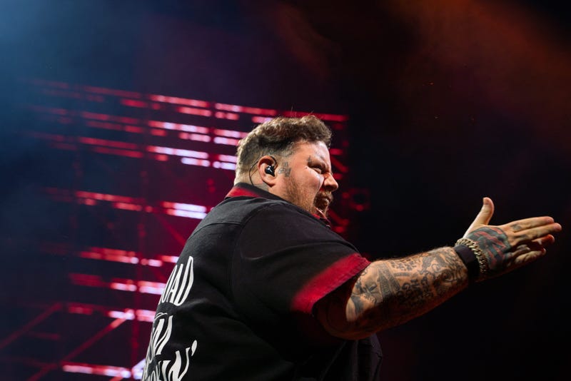Country music star Jelly Roll performing at Pine Knob Music Theatre in Clarkston on Thursday, August 17, 2023.