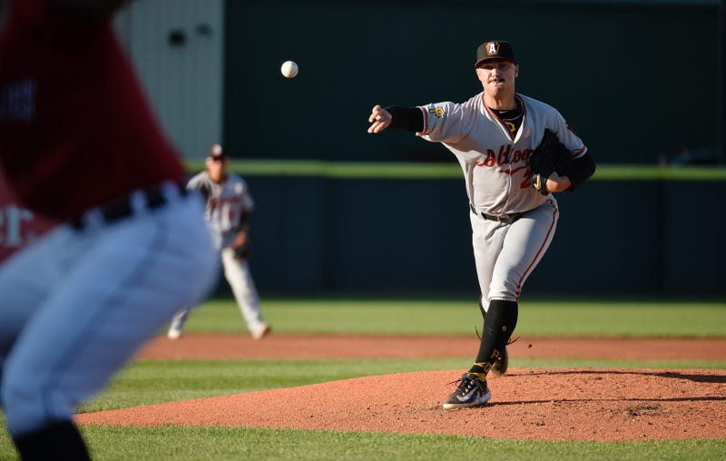 Altoona Curve starting pitcher Paul Skenes throws against the Erie SeaWolves at UPMC Park in Erie on Sept. 1, 2023.