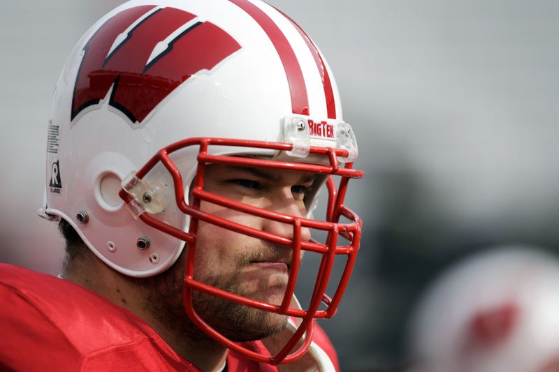 November 4, 2006; Madison, WI, USA; Wisconsin Badgers offensive lineman (72) Joe Thomas warms up before the game against the Penn State Nittany Lions at Camp Randall Stadium. Mandatory Credit: Photo By Jeff Hanisch-Imagn Images Copyright (c) 2006 Jeff Hanisch