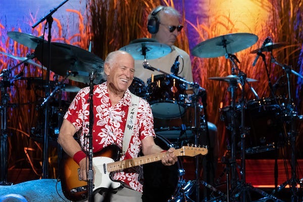 Jimmy Buffett and the Coral Reefer Band perform June 11, 2022, during Jimmy Buffett s Life on the Flip Side Redux Tour 2022 at the Moody Center