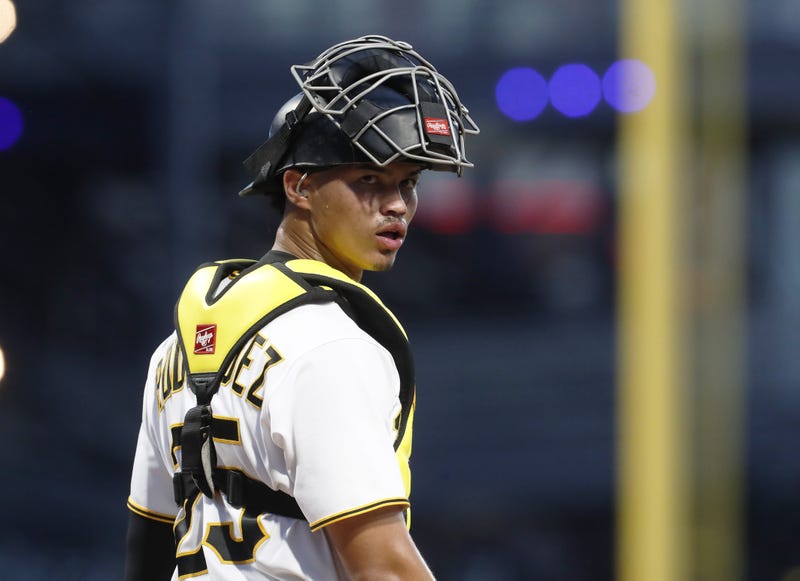 Endy Rodriguez behind the plate