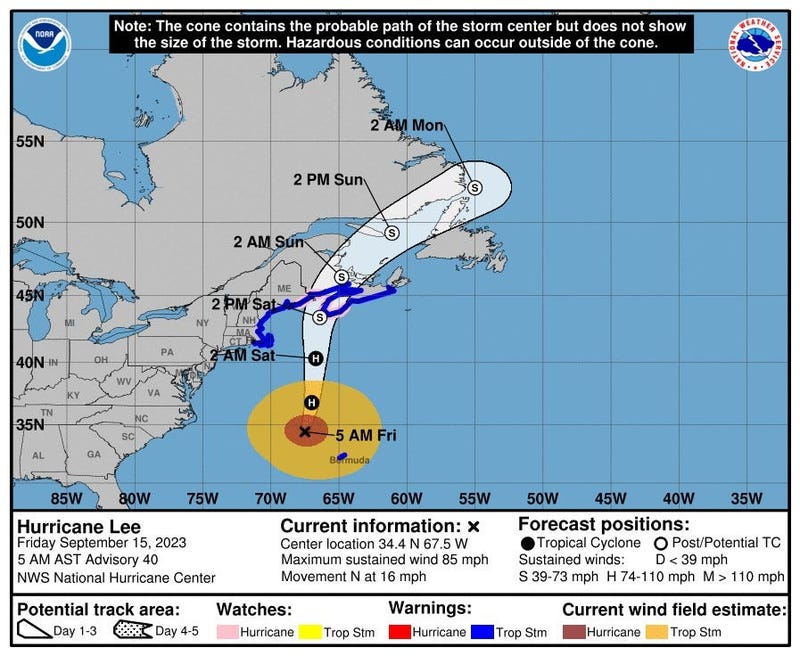 Hurricane Lee Expected Landfall North Of Maine Saturday