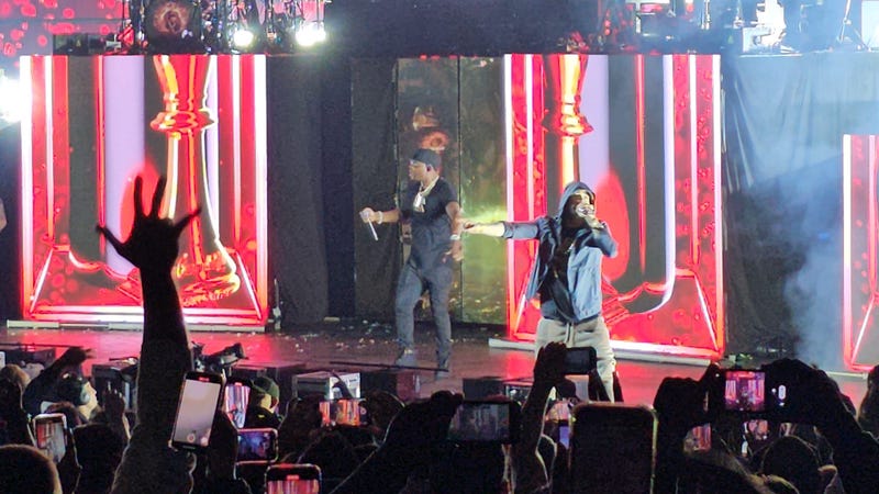 Eminem joins 50 Cent on stage at Pine Knob