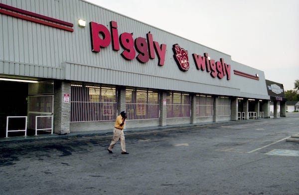 Wanting some ice cream, Sam Campbell is walking away on Sept. 28, 1998, after seeing that the Piggly Wiggly at 12th Avenue South and Edgehill Avenue, has closed it doors for good