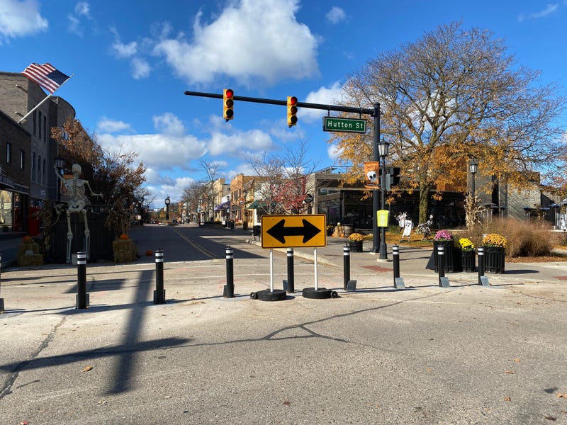 Bollards in downtown Northville.
