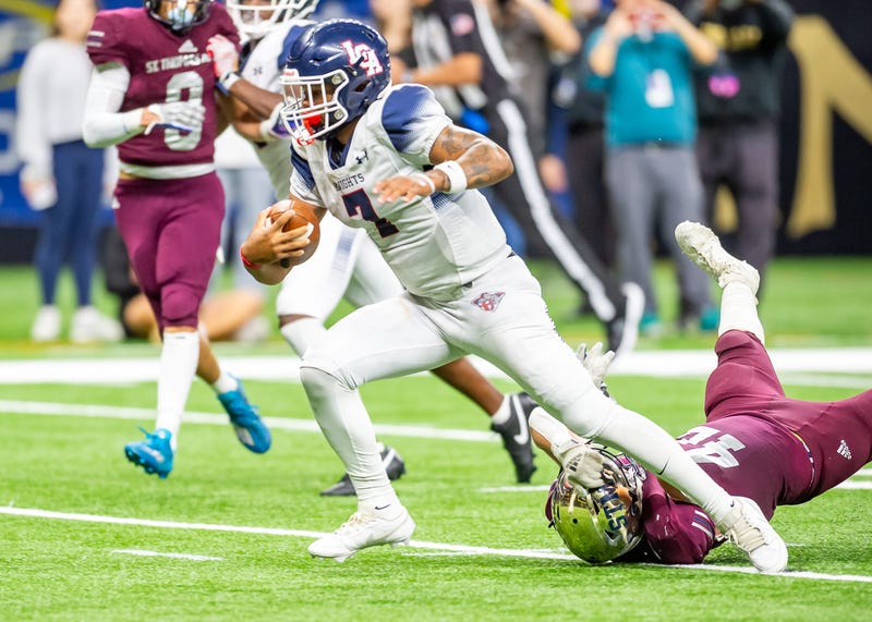 LSU football player Ju'Juan Johnson playing in the state championship last year