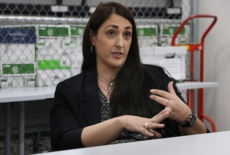 Registrar of Voters Jamie Rodriguez talks about elections in the ballot counting room in the Washoe County Complex in Reno on June 14, 2023.