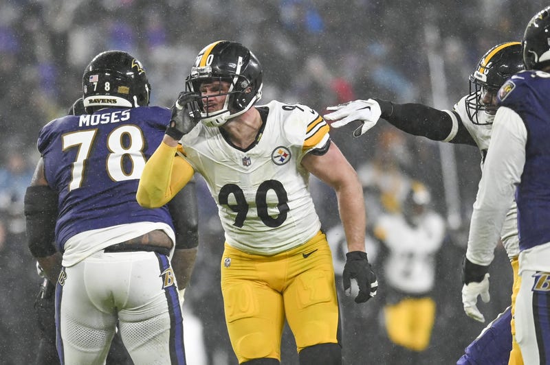 TJ Watt with finger up to mouth
