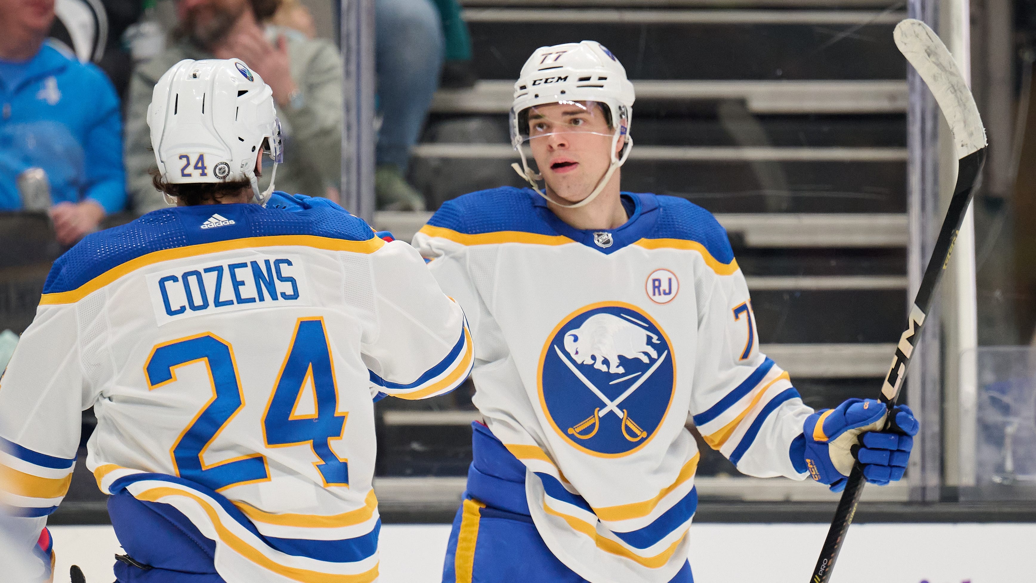 Peterka scores twice to power Sabres past Sharks