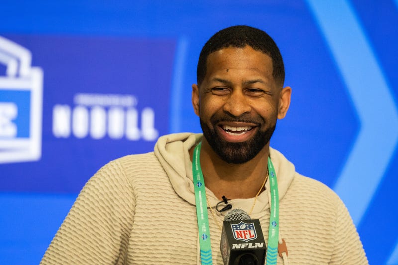 Feb 27, 2024; Indianapolis, IN, USA; Cleveland Browns Executive Vice President of Football Operations and General Manager Andrew Berry talks to the media at the 2024 NFL Combine at Indiana Convention Center. 