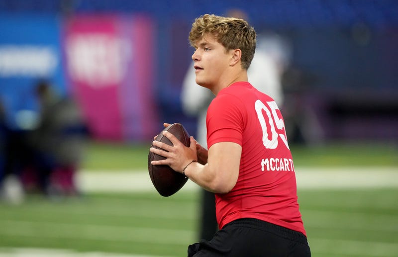 Quarterback J.J. McCarthy at the NFL Combine
