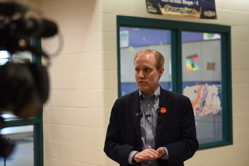 Minnesota Secretary of State Steve Simon speaks about voting in the presidential nominating primaries in St. Paul, Minn. at Dayton Bluffs Recreation Center on March 5, 2024.