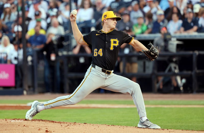 Quinn Priester pitching for Pirates
