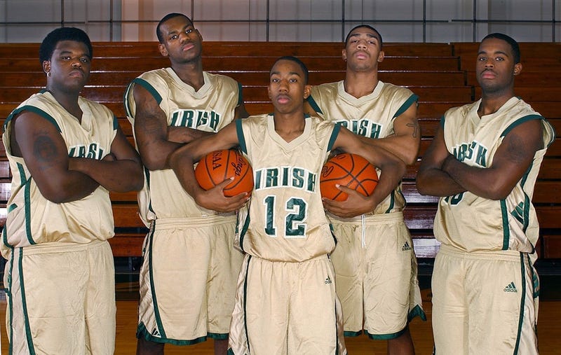 Dru Joyce high school picture with LeBron James