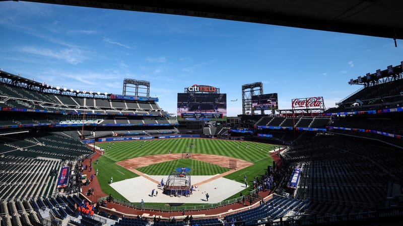A general view of Citi Field during batting practice before the opening day game between the New York Mets and the Milwaukee Brewers