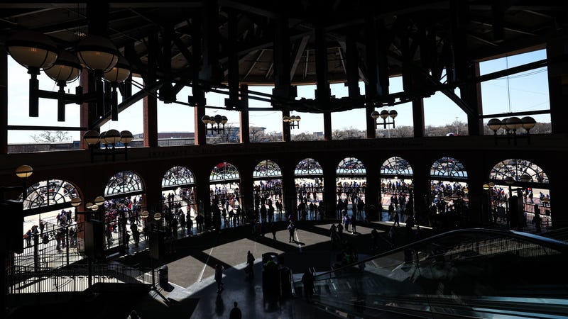 Fans enter Citi Field before the opening day game between the New York Mets and the Milwaukee Brewers