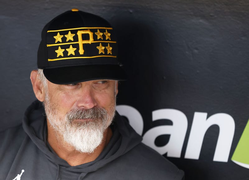 Derek Shelton close up in dugout with Stargell stars