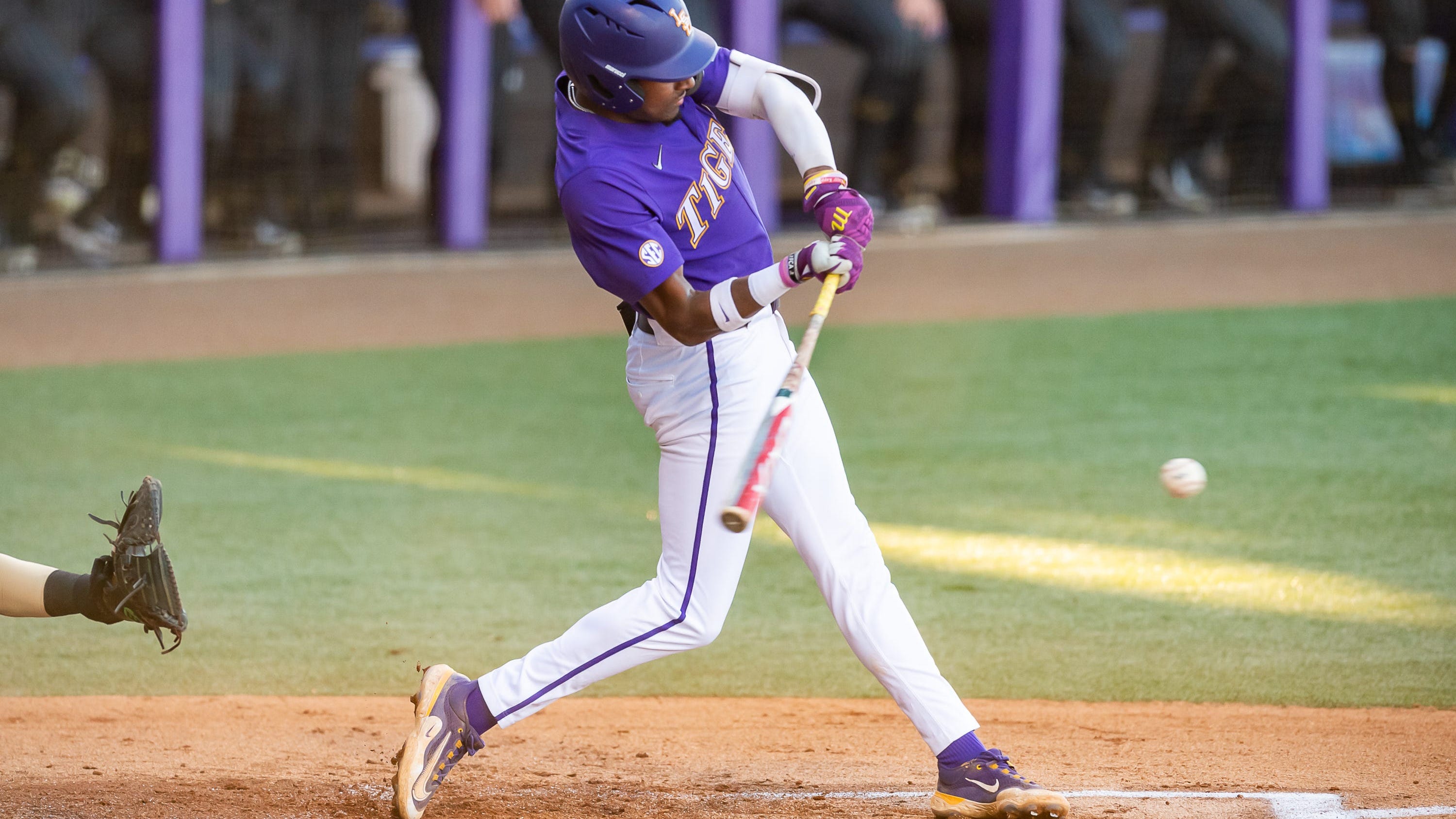 LSU’s Michael Braswell providing a spark at the top of LSU’s order