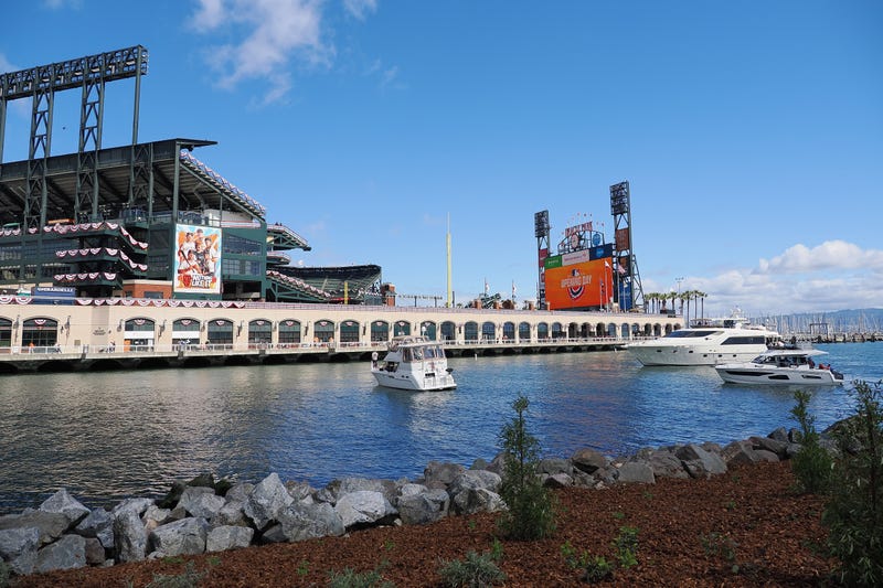 Apr 5, 2024; San Francisco, California, USA; A general view from McCovey Cove before the game between the San Francisco Giants and the San Diego Padres at Oracle Park.