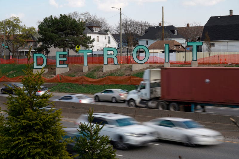Detroit Gateway sign along I-94