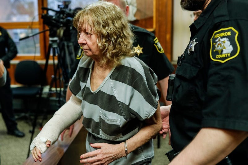 Marshella Chidester leaves the courtroom