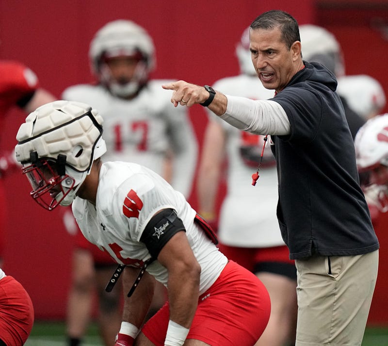 Wisconsin head coach Luke Fickell is shown during spring football practice