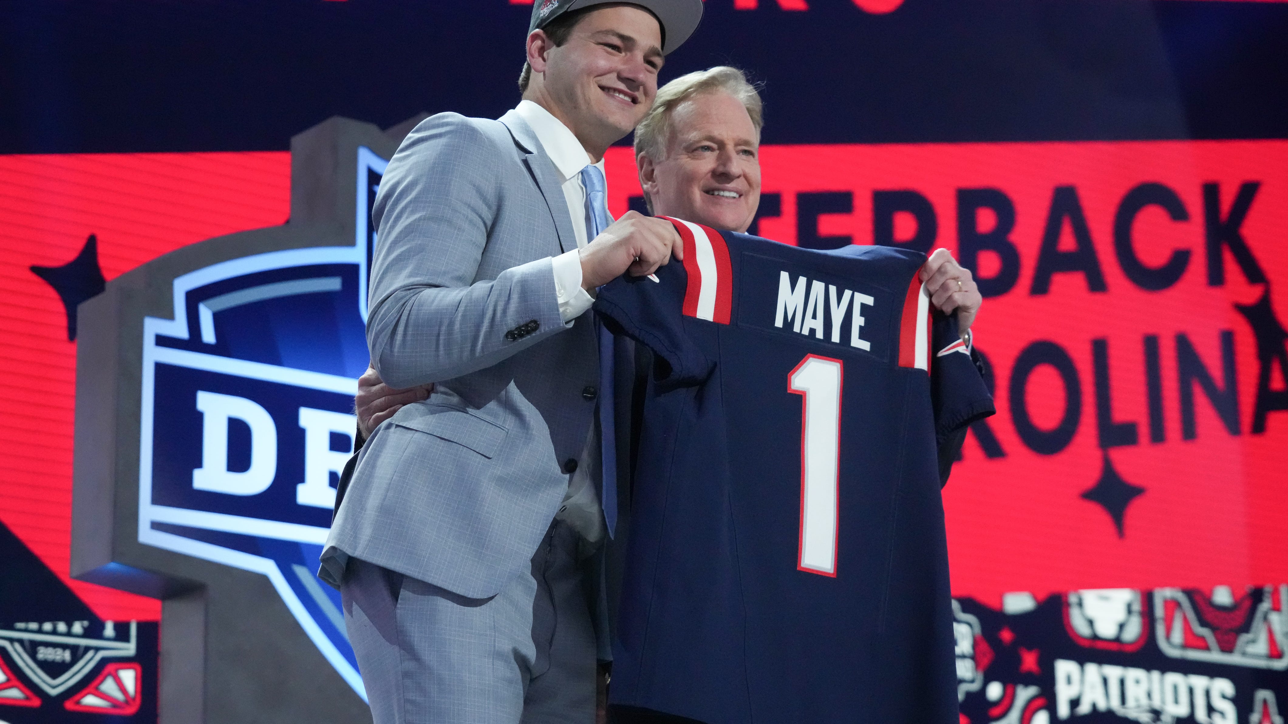 Patriots select quarterback Drake Maye with third overall pick in 2024 NFL Draft