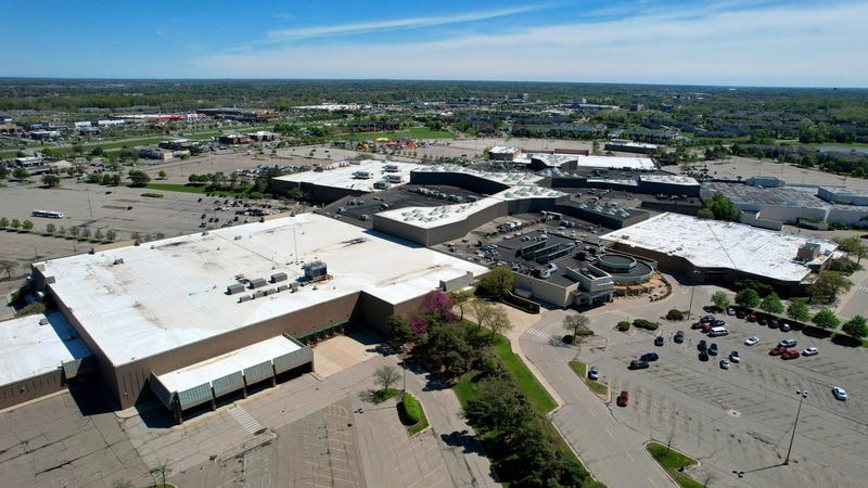 An aerial of Lakeside Mall in Sterling Heights on Tuesday, April 30, 2024.