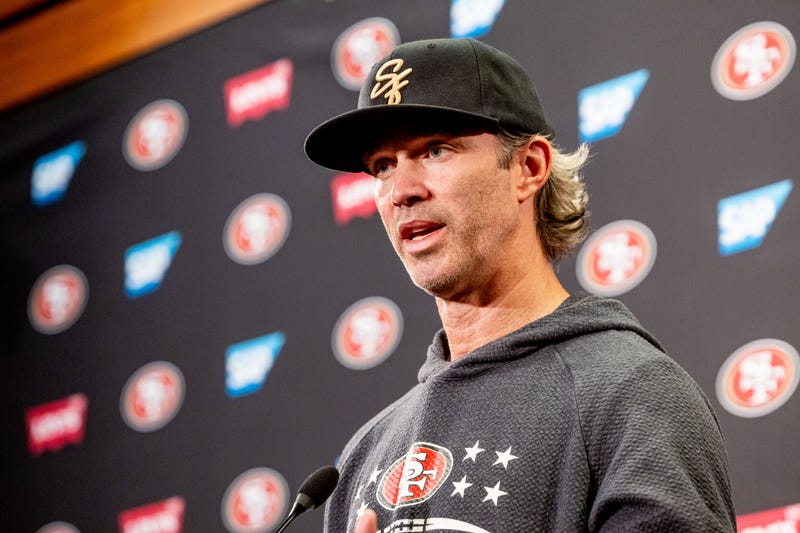 May 10, 2024; Santa Clara, CA, USA; San Francisco 49ers defensive coordinator Nick Sorensen holds a press conference before the 49ers rookie minicamp at Levi’s Stadium in Santa Clara, CA.