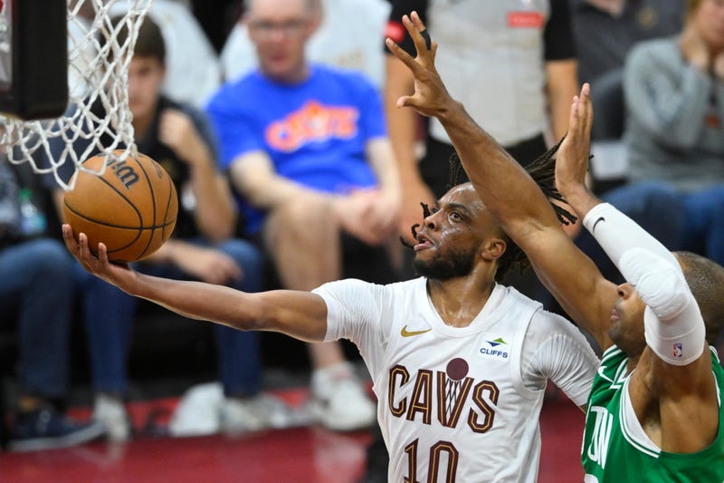Cleveland Cavaliers guard Darius Garland (10) drives against Boston Celtics center Al Horford (42) in the fourth quarter of game four of the second round for the 2024 NBA playoffs at Rocket Mortgage FieldHouse.