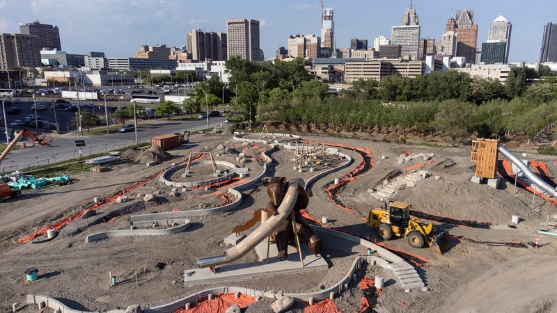 Centennial Park along the Detroit Riverfront