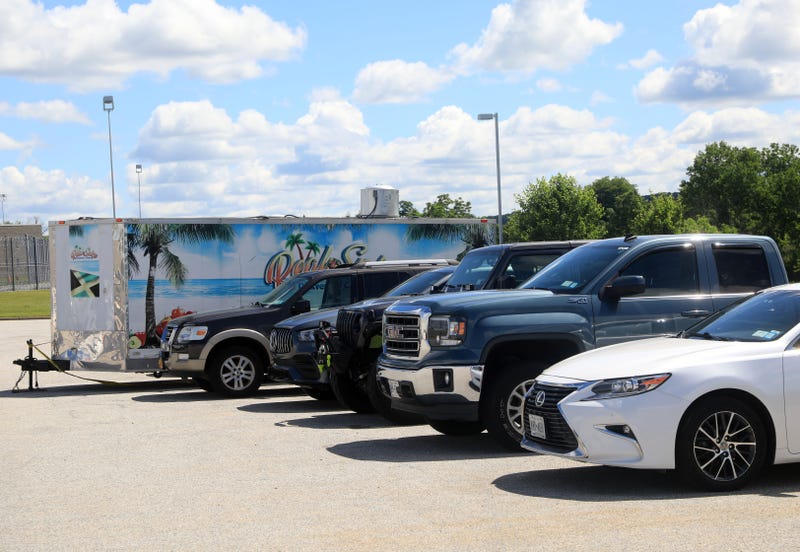 The food truck is seen among the other seized vehicles in Goshen on May 29, 2024