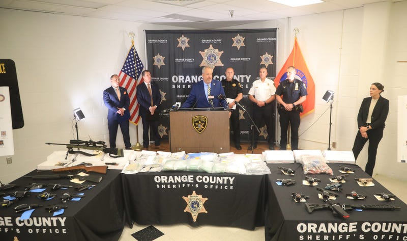 Orange County District Attorney David Hoover speaks during press conference announcing the success of Operation Hot Lunch at the Orange County Sheriff's Office in Goshen on May 29, 2024