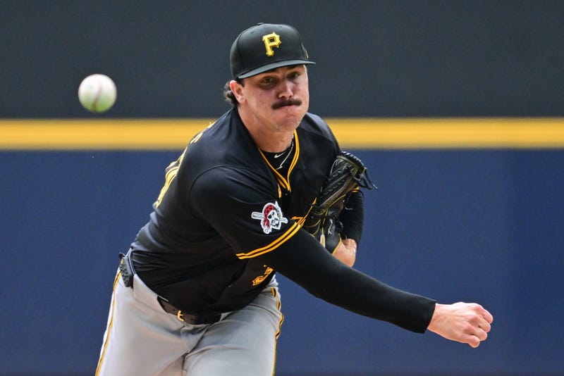Paul Skenes pitching in Milwaukee