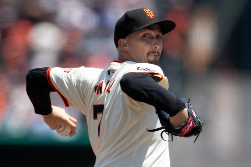 San Francisco Giants starting pitcher Blake Snell (7) delivers a pitch against the Minnesota Twins during the first inning at Oracle Park.
