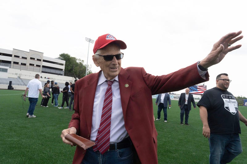 U.S. Congressman Bill Pascrell waves to people at Hinchliffe Stadium in Paterson on May 19, 2023