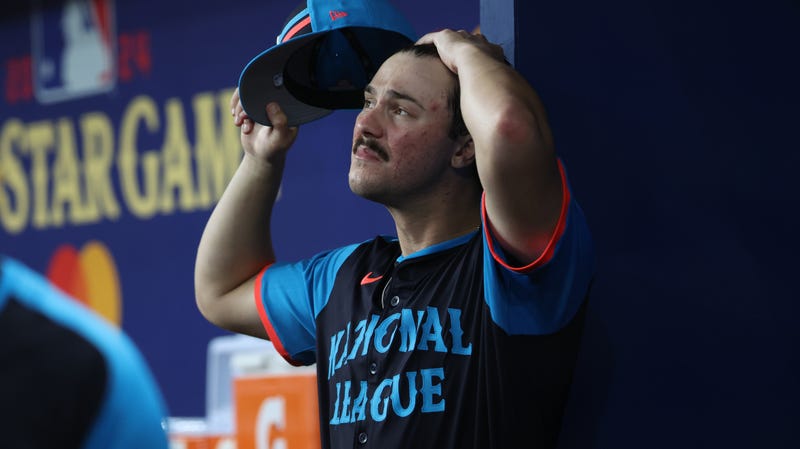 Paul Skenes in dugout for All-Star Game