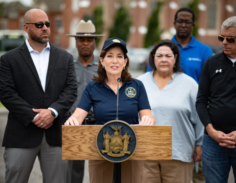 Gov. Kathy Hochul speaks about the tornado that touched down in Rome, NY on Wednesday, July 17, 2024