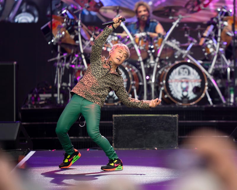 Arnel Pineda performs with Journey at Nissan Stadium in Nashville, Tenn., Saturday, July 20, 2024.