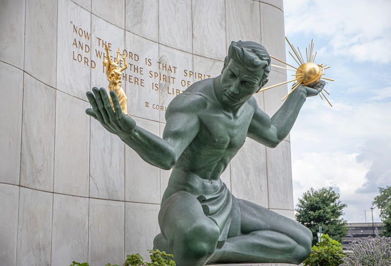 Spirit of Detroit statue in Downtown Detroit