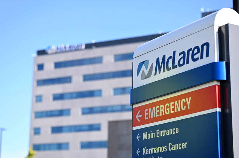 Close up of hospital sign