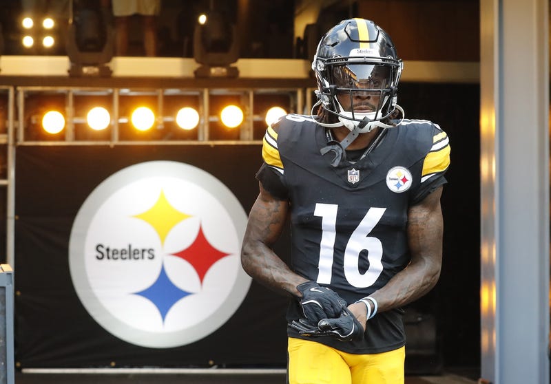 Quez Watkins coming onto the field