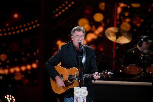 Vince Gill performs on stage at Grand Ole Opry in Nashville, Tenn., Wednesday, Aug. 14, 2024