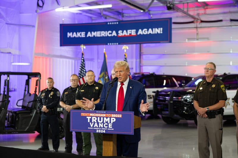Former President Donald Trump speaks in Howell