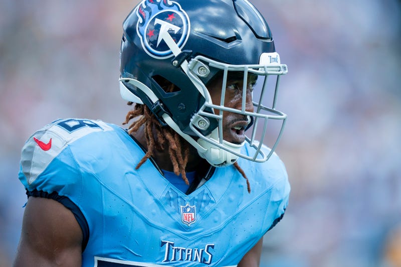 Tennessee Titans cornerback L'Jarius Sneed (38) heads off the field after a goal-line stop against the p/ during their game at Nissan Stadium in Nashville, Tenn., Sunday, Sept. 22, 2024.