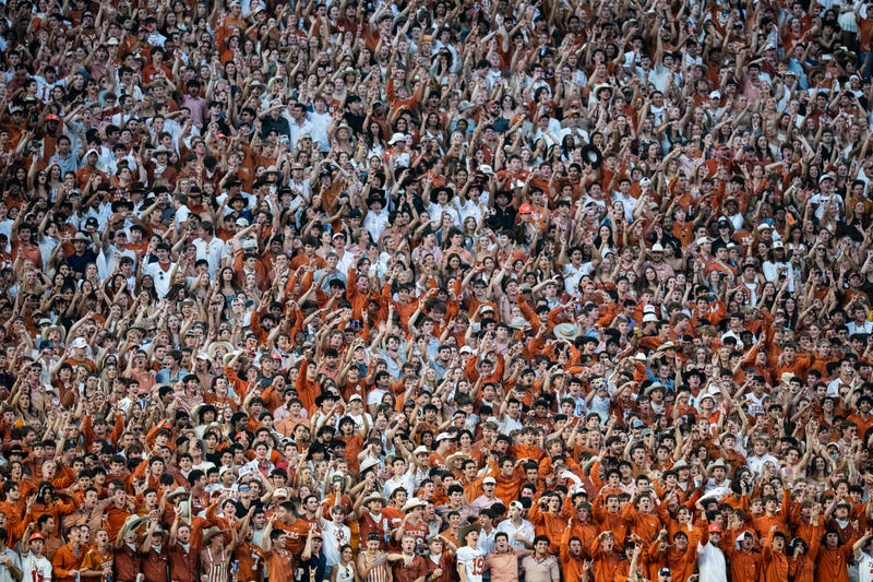 Fans during Texas-Georgia football game