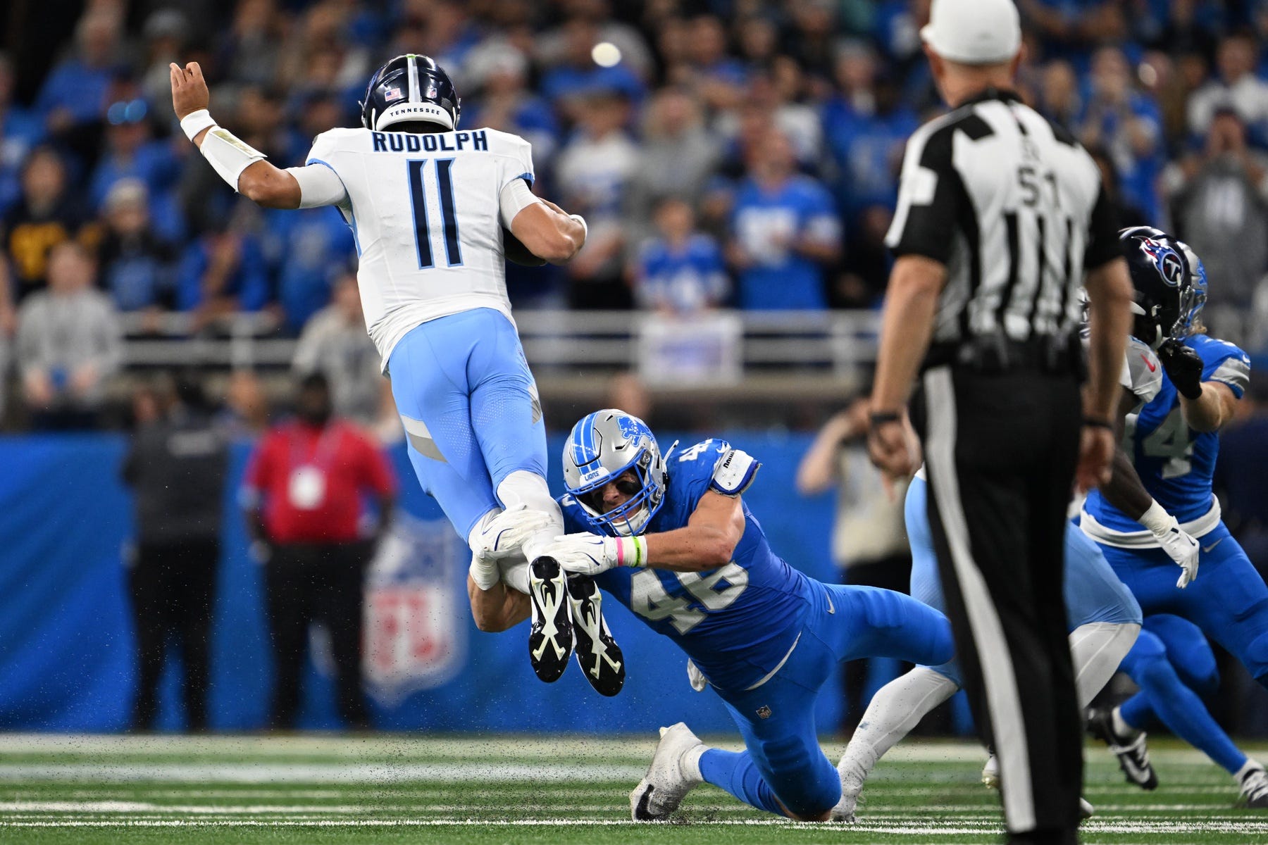 NFL CAMPBELL 34 フットボールロンＴ 2007 Dan Campbell Detroit Lions Reebok Authentic NFL Jersey Size