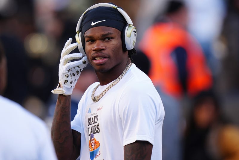 Nov 16, 2024; Boulder, Colorado, USA; Colorado Buffaloes wide receiver Travis Hunter (12) before the game against the Utah Utes at Folsom Field.