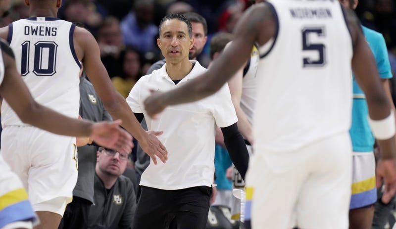 Marquette Shaka Smart is shown during the second half their game Saturday, November 30, 2024 at Fiserv Forum in Milwaukee, Wisconsin. Marquette beat Western Carolina 94-62.