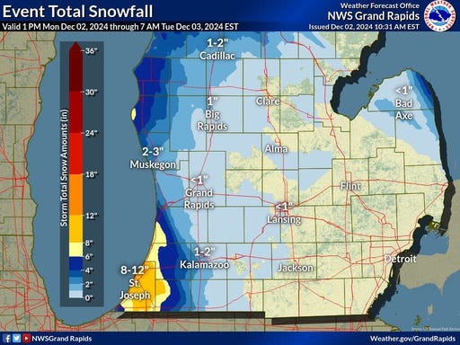 NWS snow map